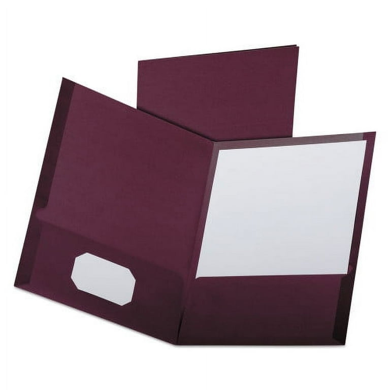 Linen Finish Twin Pocket Folders, 100-Sheet Capacity, 11 x 8.5, Burgundy, 25/Box Linen Finish Twin Pocket Folders, 100-Sheet Capacity, 11 x 8.5, Burgundy, 25/Box