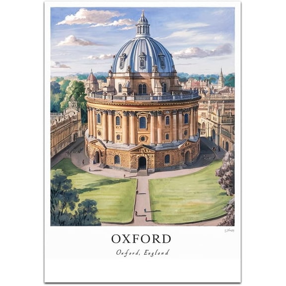 Oxford Map Retro Style Travel Canvas, Oxford Map Vintage Rustic Canvas Print, Home Office Wall Decoration, Oxford Map Country Canvas Canvas MsPRcX