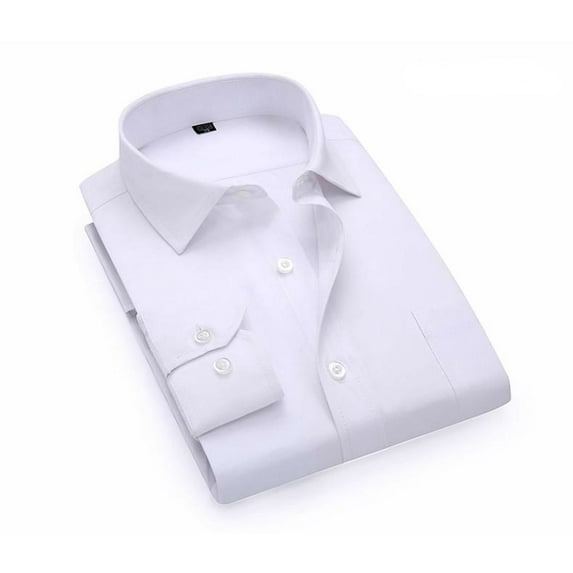 Oxford Men's Long Sleeve Solid Color Business Dress Shirt Compare to Gioberti