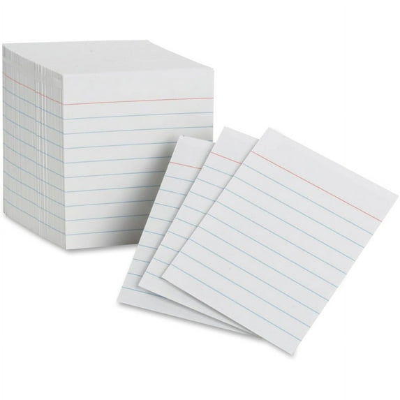 Oxford Mini Ruled Index Cards - 200 Sheets - Both Side Ruling Surface - Ruled Red Margin - 85 lb Basis Weight - 3" x 2 1/2" - White Paper - Acid-free - 200 / Pack | Bundle of 5 Packs