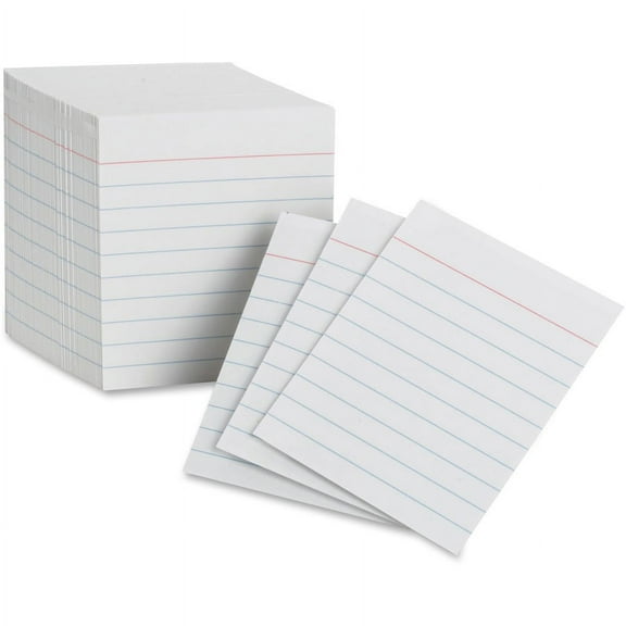 Oxford Mini Ruled Index Cards - 200 Sheets - Both Side Ruling Surface - Ruled Red Margin - 85 lb Basis Weight - 3" x 2 1/2" - White Paper - Acid-free - 200 / Pack | Bundle of 5 Packs