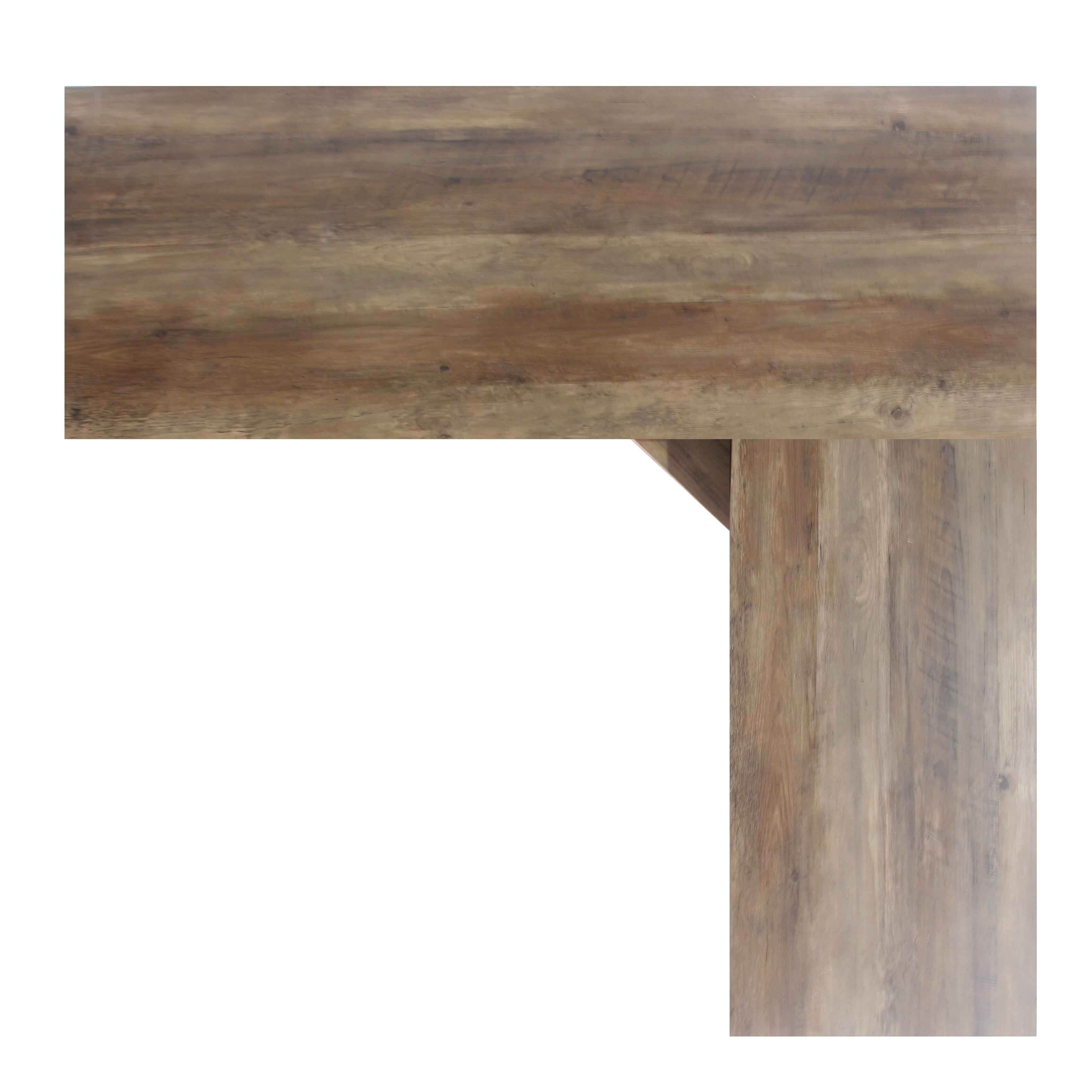 Rustic Oak L-Shaped Corner Desk with Drawer and Keyboard Tray