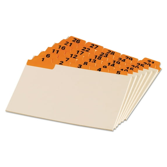 Oxford, OXF04634, 1-31 Laminated Tab Manila Card Guides, 31 / Set