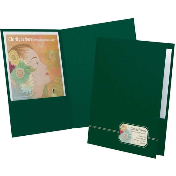 Oxford, OXF4164, Monogram Executive Portfolio, 4 / Pack, Green,Gold