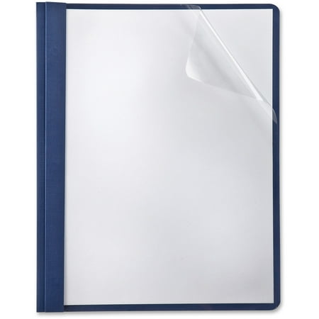 Oxford, OXF50443, Linen Clear Front Report Covers, 5 / Pack, Navy