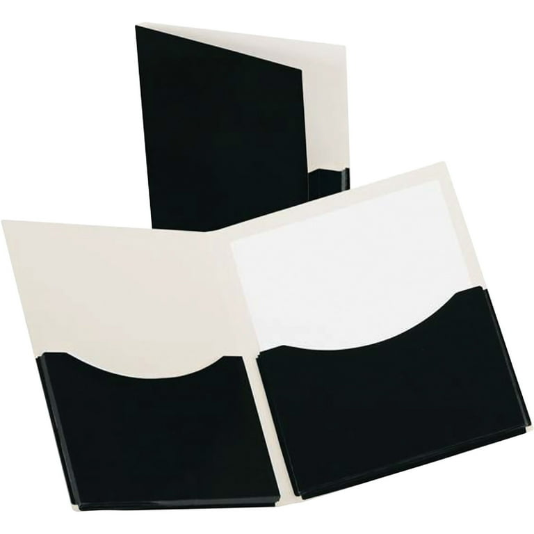 Double Stuff Gusseted 2-Pocket Laminated Paper Folder, 200-Sheet Capacity, Black, Sold as 1 Box, 20 Each per Box Double Stuff Gusseted 2-Pocket Laminated Paper Folder, 200-Sheet Capacity, Black, Sold as 1 Box, 20 Each per Box