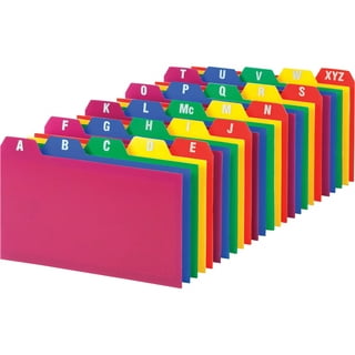  100 Pieces Index Card Dividers Set Alphabet Sticker Plastic Index  Card Dividers Self Adhesive Number Stickers Index Card Dividers with Tabs  for Office Business Classroom (Colorful, 4 x 6 Inch) : Office Products