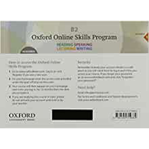 Oxford Online Skills Program: B2,: Academic Bundle 1 - Card with Access Code: Skills development aligned to the CEFR