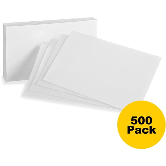 Oxford Printable Index Card - White - 10% Recycled Content - 3" X 5" - 85 Lb Basis Weight - 500 / Bundle