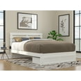 thumbnail image 1 of AFI Oxford 14" Queen Wood Platform Bed Frame with Foot Drawer Storage, White, 1 of 6