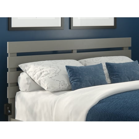 Oxford Queen Headboard in Grey with USB Turbo Charger