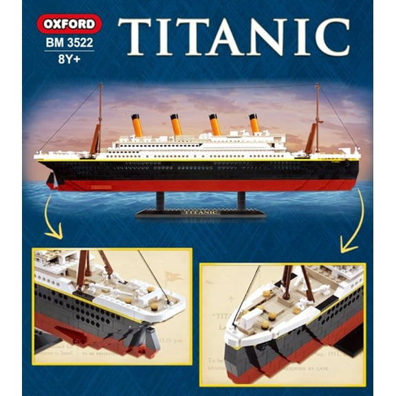 Oxford RMS Titanic Transatlantic Ship Building Block Set, Special Edition, 878 Pieces