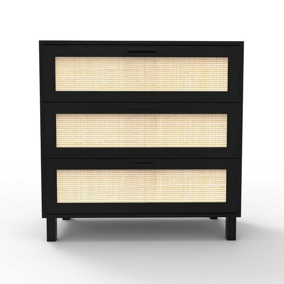 Oxford Rattan Black 3 Drawer Chest of Drawers (31.2 in L. X 15.6 in W. X 31.2 in H.)