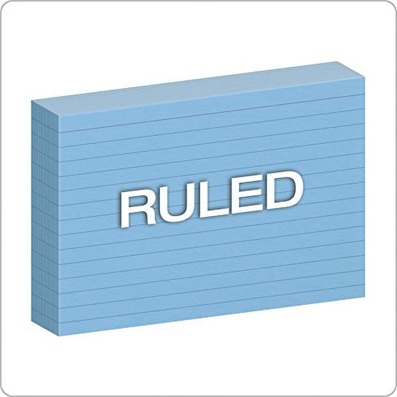 Oxford Ruled Color Index Cards, 4" x 6", Blue, 100 Per Pack 7421 BLU