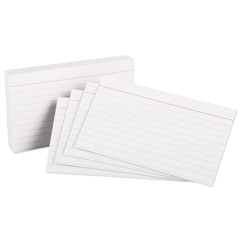 White Index Cards 4 x 6 Ruled 100 ct - The School Box Inc