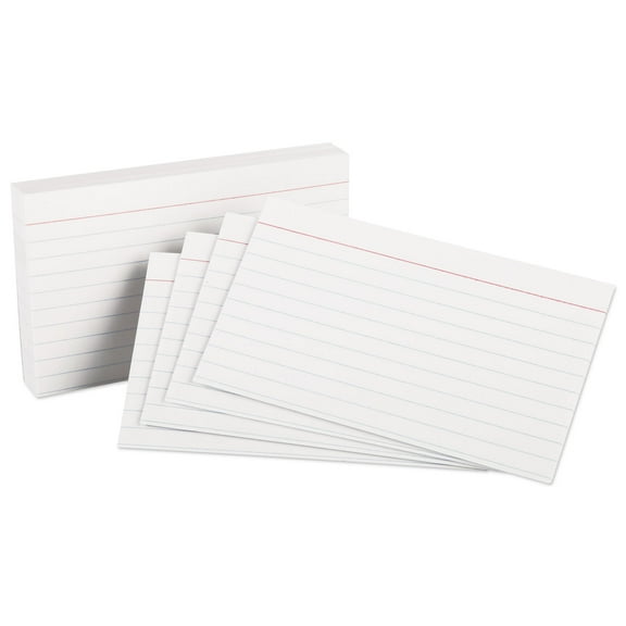 Oxford Ruled Index Cards, 3 x 5, White, 100/Pack
