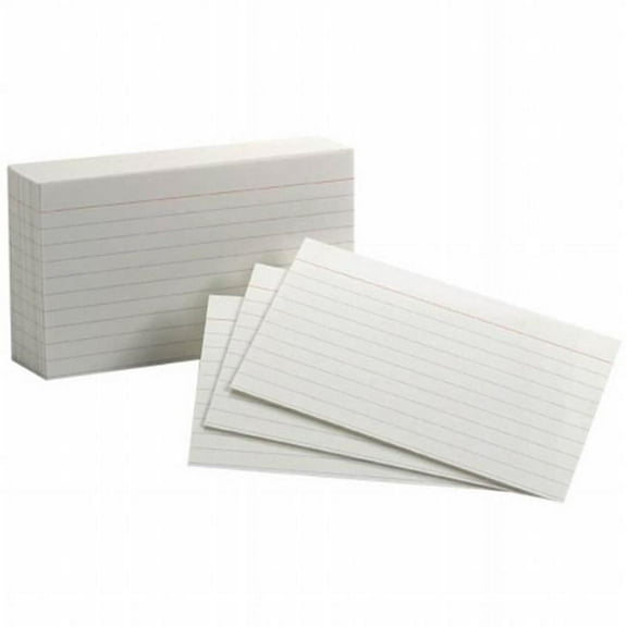 Oxford Ruled Index Cards, 3" x 5", White, 100 per Pack