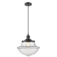 thumbnail image 1 of Oxford School House Oiled Rubbed Bronze 12-Inch LED Pendant with Clear Bell Glass, 1 of 1
