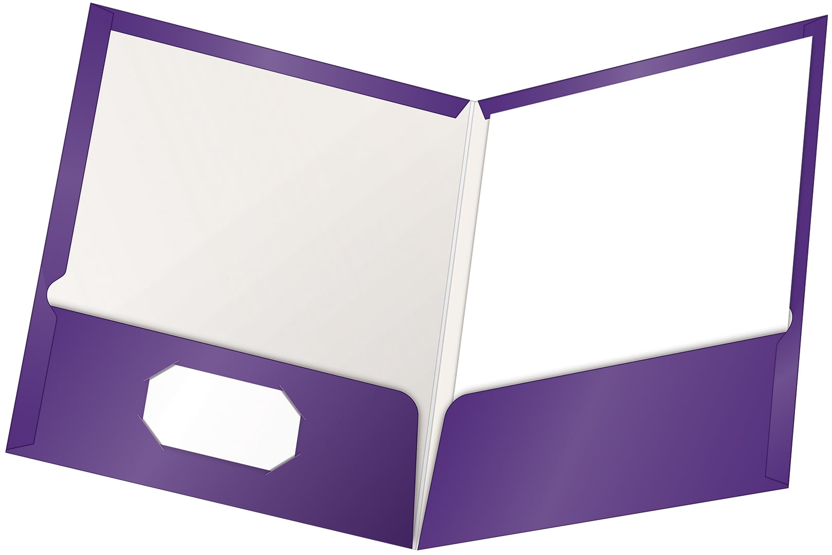 Oxford Showfolio Laminated Twin Pocket Folders 25/Pkg-Purple, Letter Size