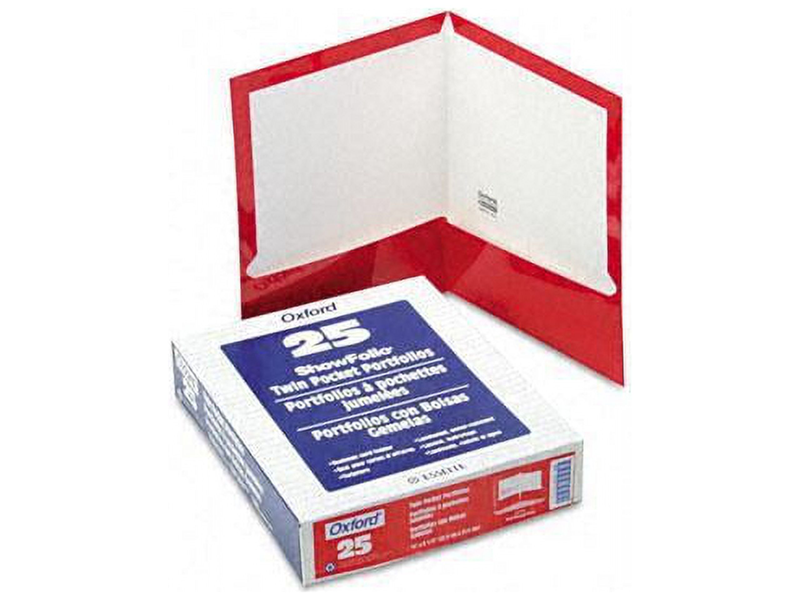 Oxford Showfolio Laminated Twin Pocket Folders 25/Pkg-Red, Letter Size - image 1 of 6