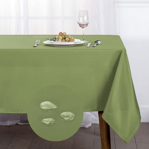 Oxford Spill Proof Oblong Tablecloth, Sage, 56x84 Inches