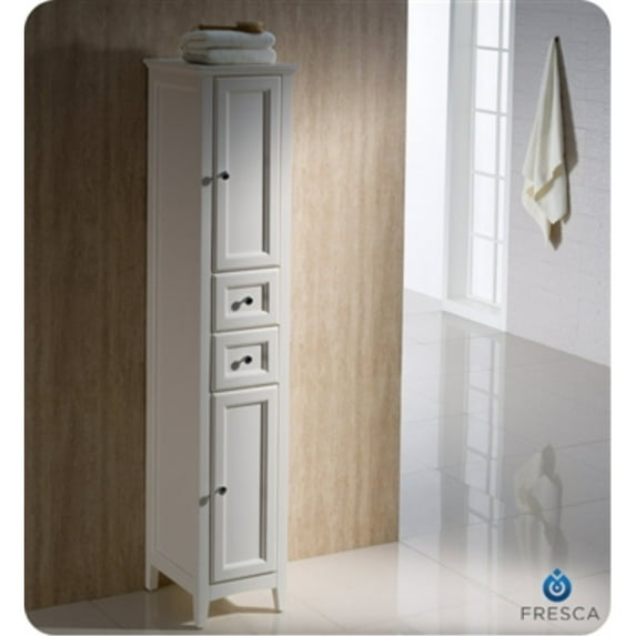 Oxford Tall Bathroom Linen Cabinet in Antique White