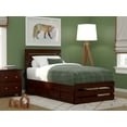 thumbnail image 1 of AFI Oxford Twin Wood Platform Bed with Headboard, Footboard & 2 Storage Drawers, Walnut, 1 of 7