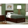 thumbnail image 1 of AFI Oxford Twin Wood Platform Bed with Headboard, Footboard & Twin Trundle, Walnut, 1 of 6