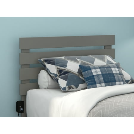 Oxford Twin Headboard in Grey with USB Turbo Charger