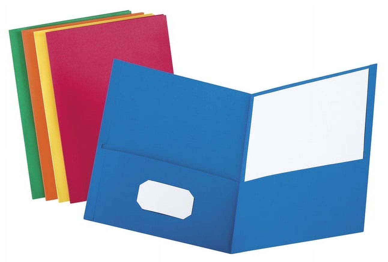 Oxford 2-Pocket Folder, 100 Sheet Capacity, Assorted Colors, Pack of 25