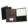 thumbnail image 1 of Oxford Twin-Pocket Folder, Embossed Leather Grain Paper, 0.5" Capacity, 11 x 8.5, Black, 25/Box, 1 of 3