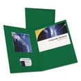 thumbnail image 1 of Oxford Twin-Pocket Folder, Embossed Leather Grain Paper, 0.5" Capacity, 11 x 8.5, Hunter Green, 25/Box, 1 of 6