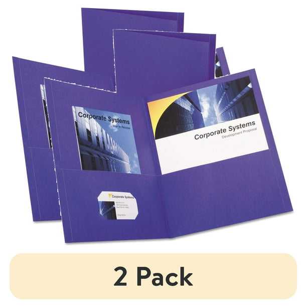 Twin-Pocket Folder, Embossed Leather Grain Paper, 0.5 Twin-Pocket Folder, Embossed Leather Grain Paper, 0.5