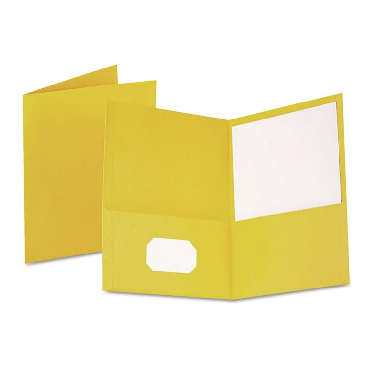 Twin-Pocket Folder, Embossed Leather Grain Paper, 0.5