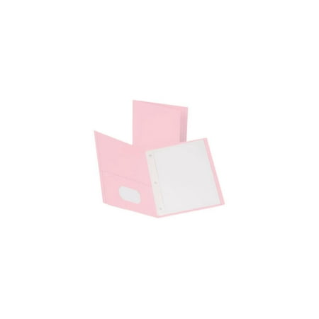 Oxford Twin-Pocket Folders with 3 Fasteners Letter 1/2" Capacity Pink 25/Box 57768