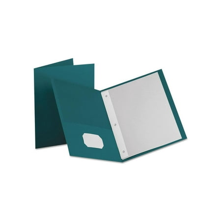 Oxford Twin-Pocket Folders with 3 Fasteners Letter 1/2" Capacity Teal 25/Box 57755