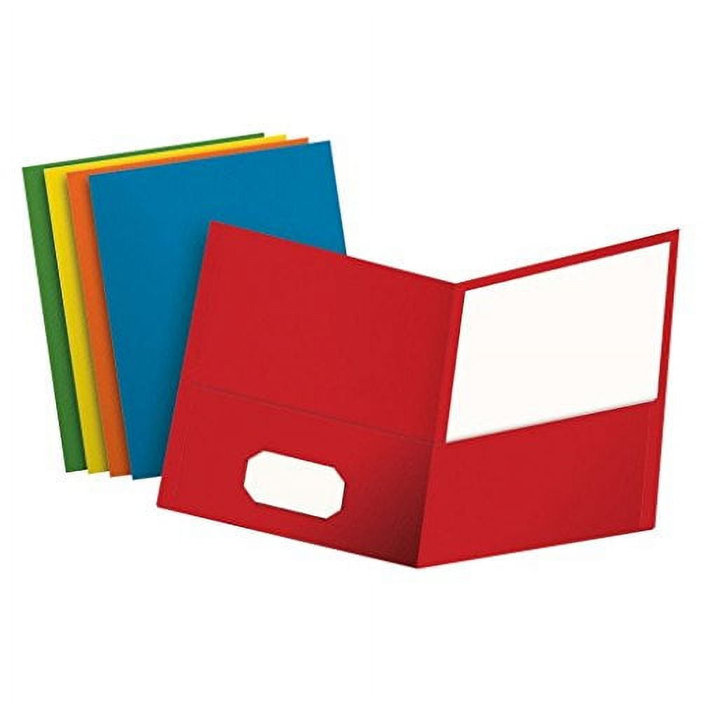 Oxford Two-Pocket Folders, Assorted Colors, Letter Size, 25 per