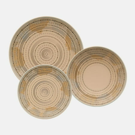 Oxford Unni Decor, Ancestral Stoneware 12 Piece Dinnerware Set, Service for 4
