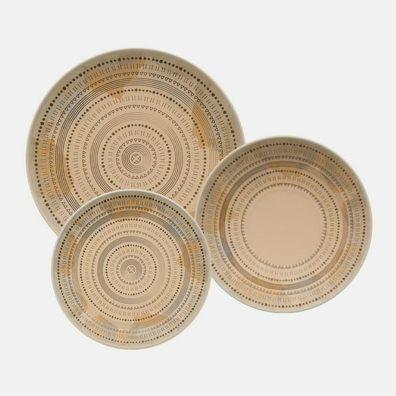Oxford Unni Decor, Ancestral Stoneware 12 Piece Dinnerware Set, Service for 4