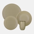 thumbnail image 1 of Oxford Unni Solids, Olive Stoneware 16 Piece Dinnerware Set, Service for 4, 1 of 6