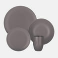 thumbnail image 1 of Oxford Unni Solids, Rain Cloud Stoneware 16 Piece Dinnerware, Set Service for 4, 1 of 6