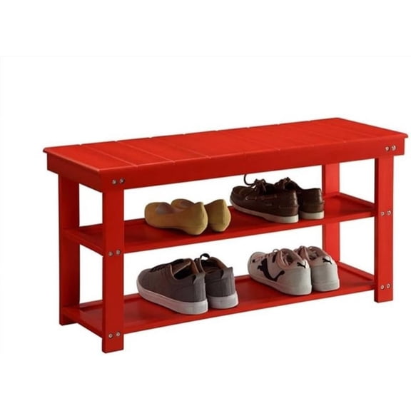 Oxford Utility Mudroom Bench, Red
