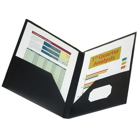 Oxford ViewFolio Polypropylene Portfolio 50-Sheet Capacity Black/Clear 57442