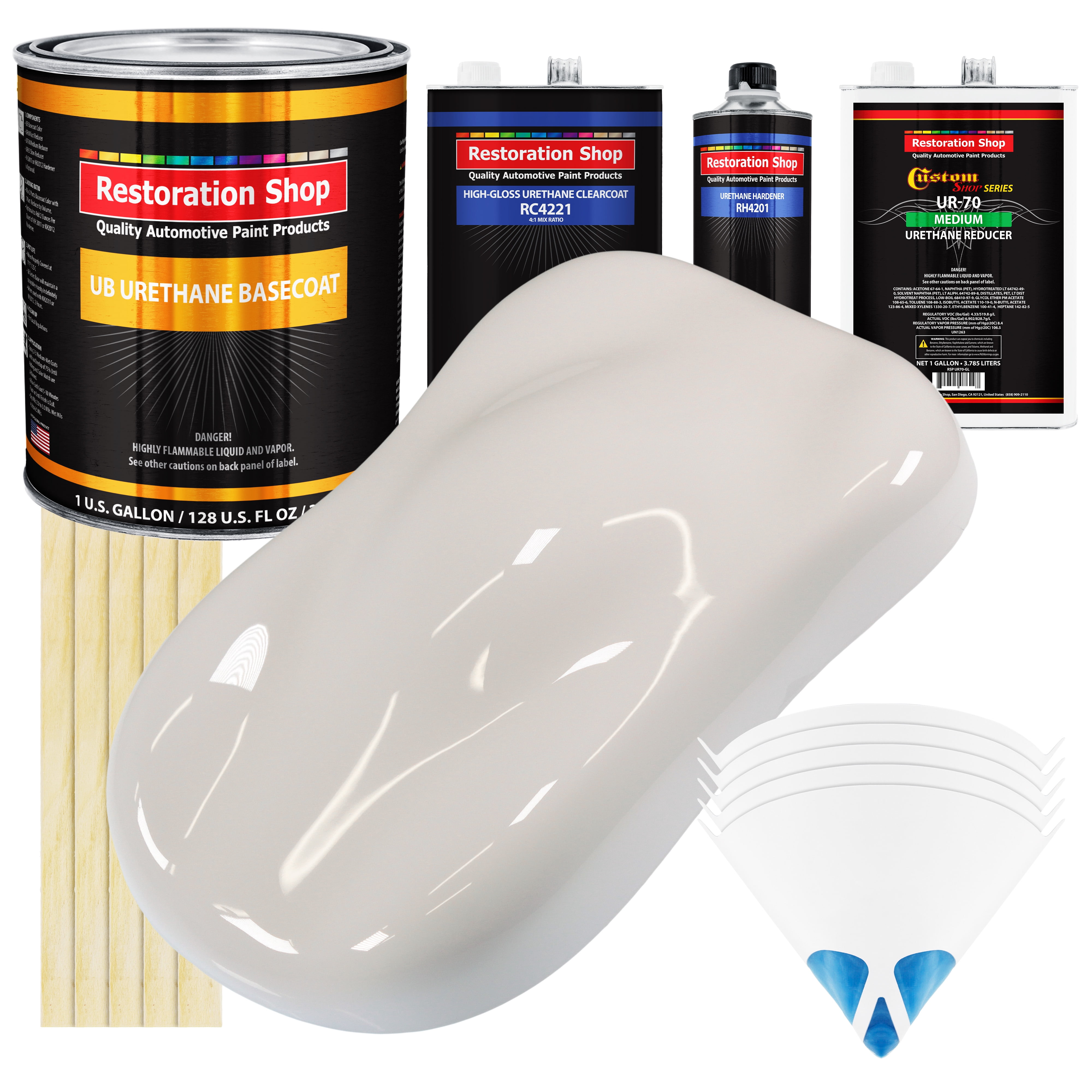 Oxford White Gallon URETHANE BASECOAT CLEARCOAT Car Auto Body Paint Kit