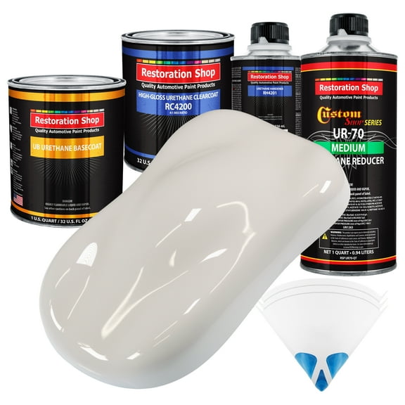Oxford White Quart URETHANE BASECOAT CLEARCOAT Car Auto Body Paint Kit