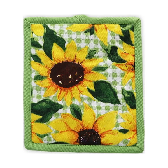 Oxford and Main 100% Premium Cotton Pot Holder for Kitchen, Heat Resistant for Cooking, Farmhouse Watercolor Design, Sunflowers