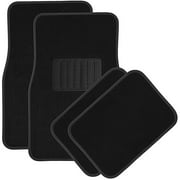 Oxgord Car Luxe Carpet Floor Mats Set Rubber Lined All-Weather Heavy-Duty Vehicle Protection (Black) (4-Piece)
