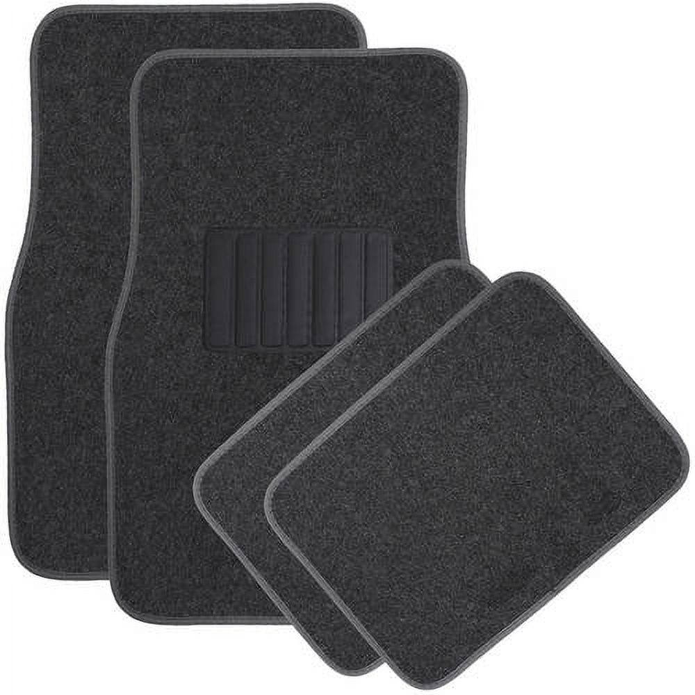Heavy Duty Full Set Front and Rear Carpet Floor Mats for Truck, Black