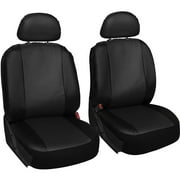 Oxgord Car Seat Cover Faux Leather Universal Fit Black (2 Piece) (SCPU-S1B-BK)