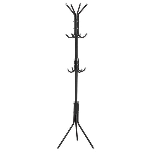 OxGord Coat Rack Hall Tree Freestanding 12 Hooks Stainless Steel 5.6 ft